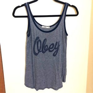 Subtle striped navy tank top